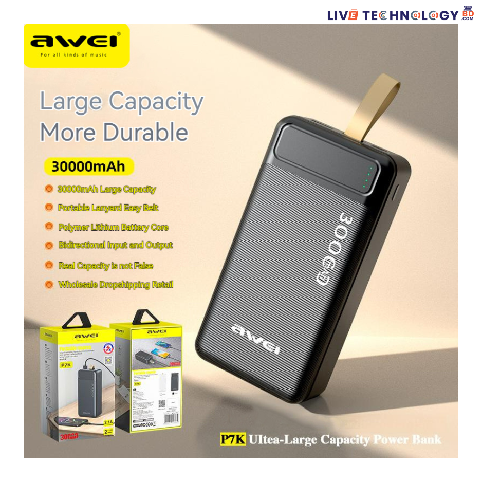 Awei P7K 30000mAh Fast Charging Power Bank