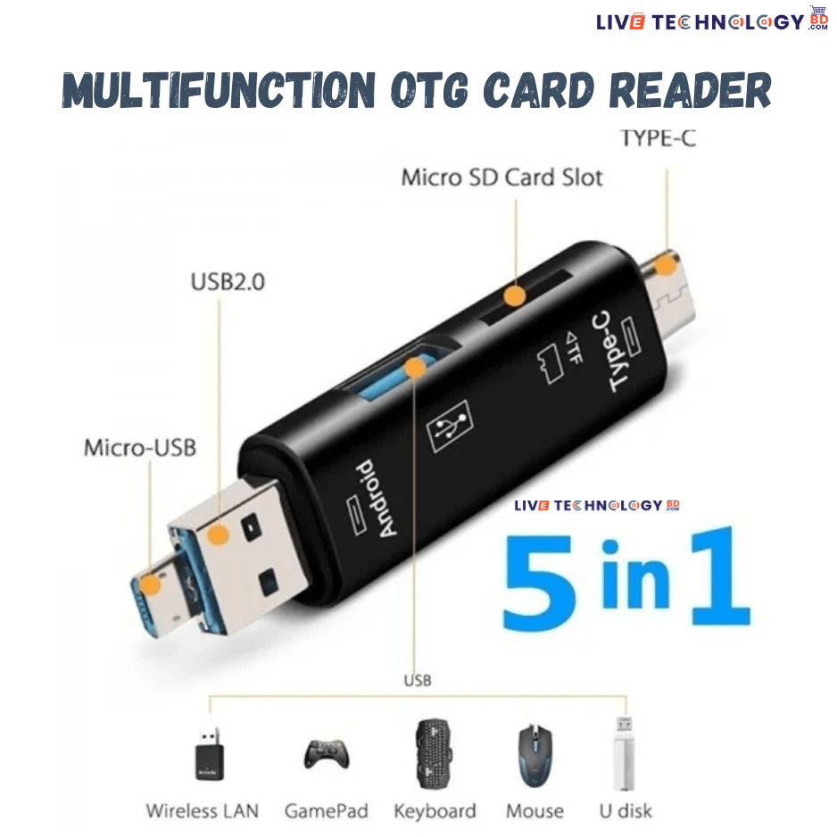 Multifunction OTG Card Reader- Type-C/USB /Micro USB/micro SD Memory Card Reader